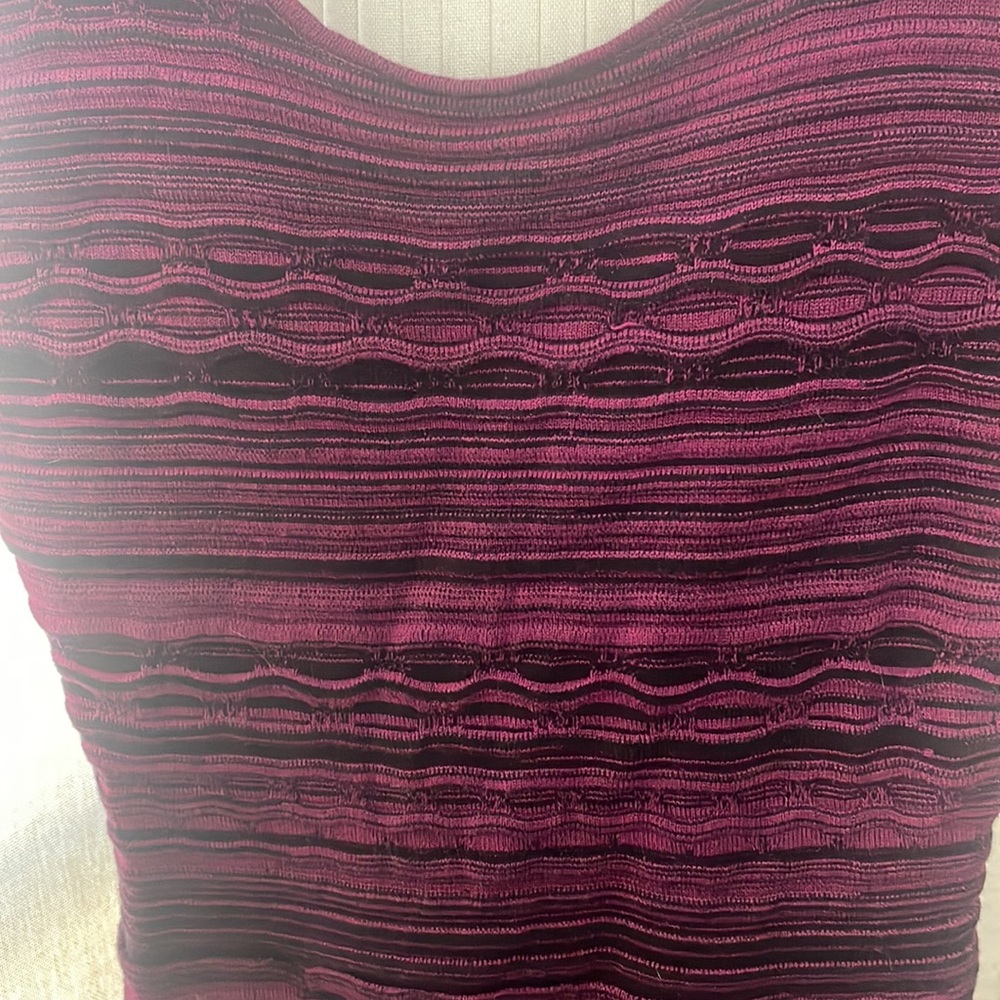 Jessica Simpson Sportswear Marled Purple/Magenta Pink Knit Fit and Flare Dress - Picture 4 of 17